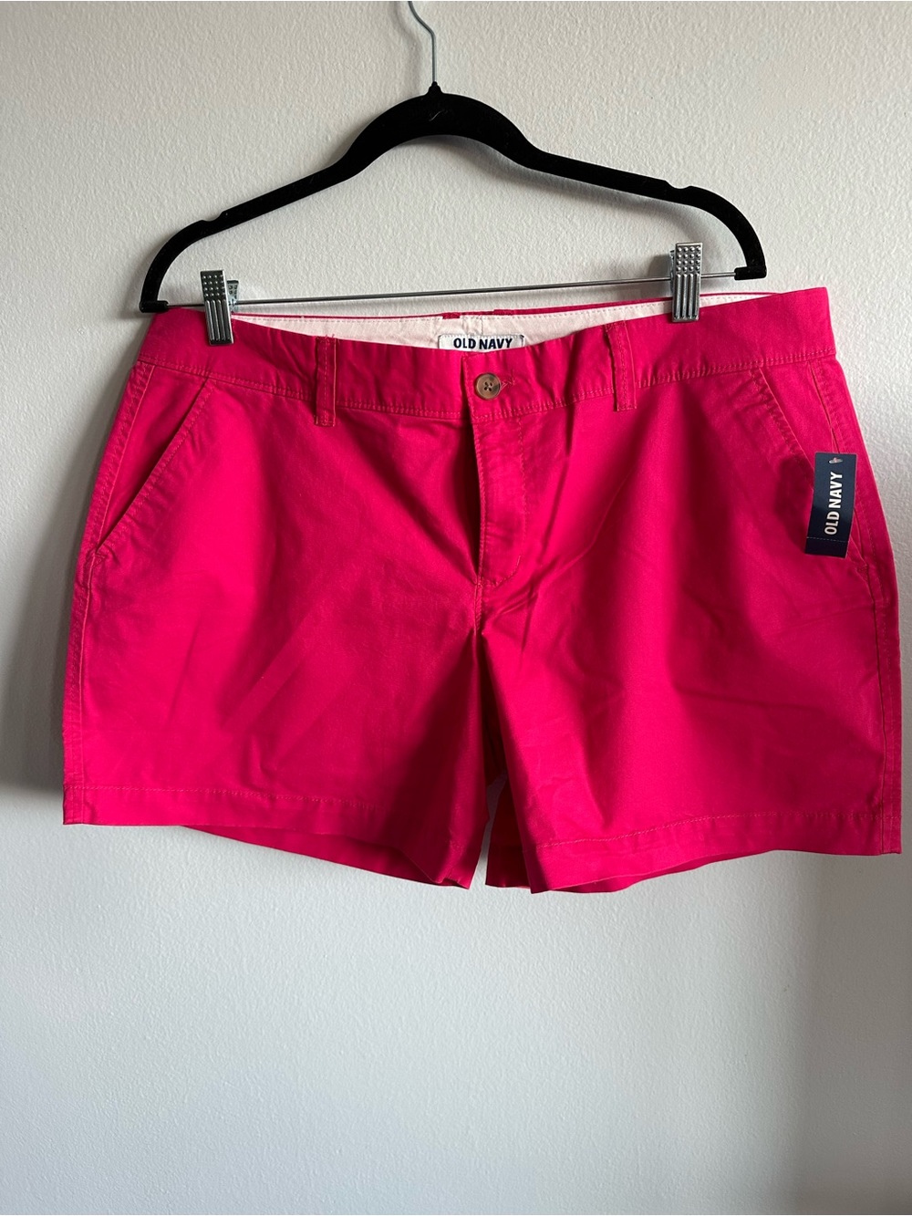 NWT Old Navy Pink Chino Shorts Size 14 Stretch Cotton